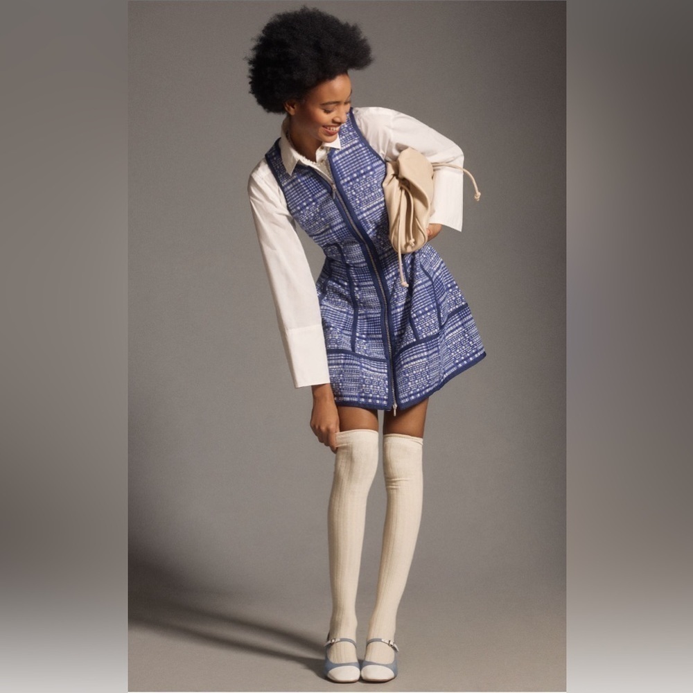 HTF Anthropologie By Anthropologie Sleeveless Sculpted Mini Dress size 6 NWOT - Picture 3 of 10